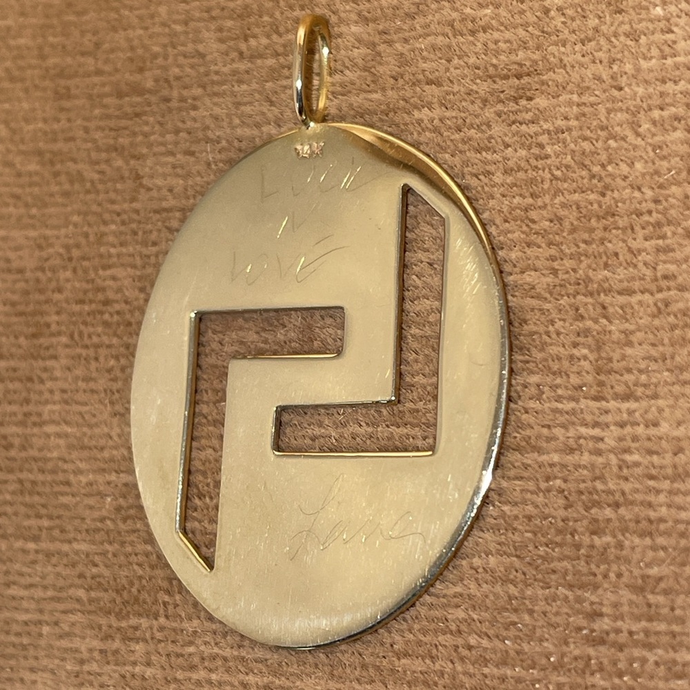 Solid 14K Yellow Gold LANA Signed Designer
Luck N' Love Pendant for Necklace